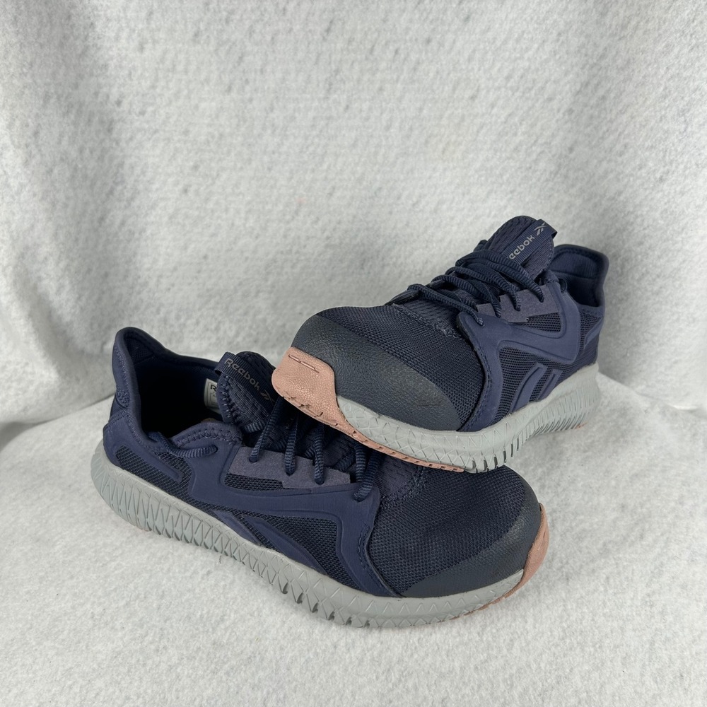 Reebok Flexagon 3.0 Work Shoes Womens 9M Navy Blue Composite Toe EH RB430